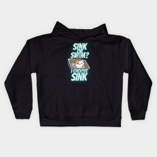 Sink or Swim? I Choose Swim Cute Calico Cat Kids Hoodie